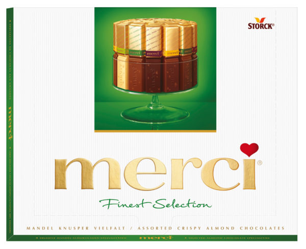 Saldainių rinkinys MERCI Crispy Almond, 250 g