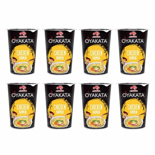 Greitai paruošiama makaronų sriuba OYAKATA “Cup Ramen Chicken”, 8 x 63 g