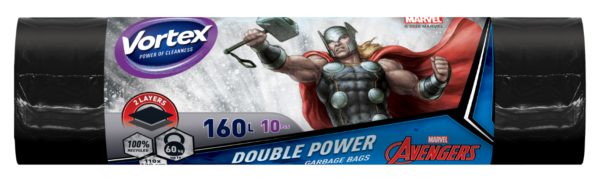 VORTEX MARVEL Dvisluoksniai šiukšlių maišai 160L/10 vnt.