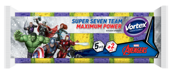 VORTEX MARVEL Virtuvinės kempinės,  5+2 vnt.