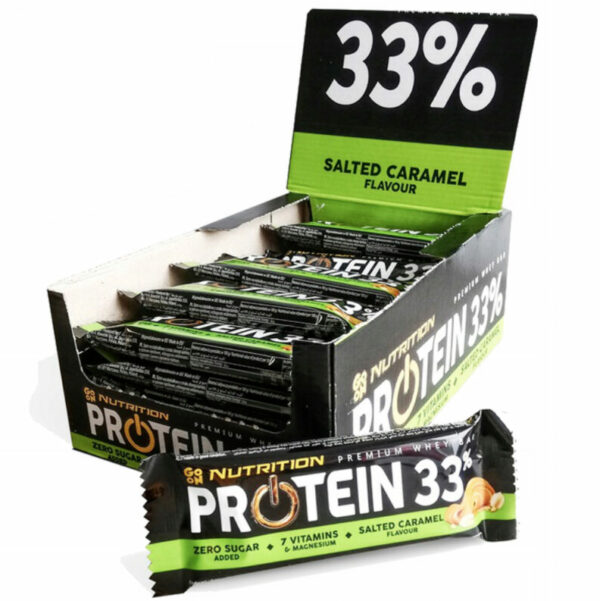 Proteino batonėlis GO ON 33% sūrios karamelės skonio, 25 x 50 g