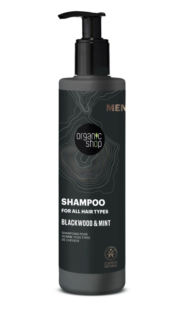 Šampūnas ORGANIC SHOP visų tipų plaukam Blackwood/Mint, 280 ml