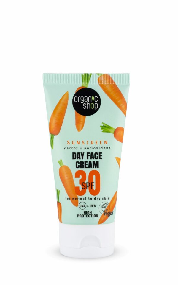 Apsauginis veido kremas nuo saulės SPF 30 ORGANIC SHOP, 50 ml