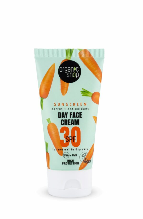 Apsauginis veido kremas nuo saulės SPF 30 ORGANIC SHOP, 50 ml