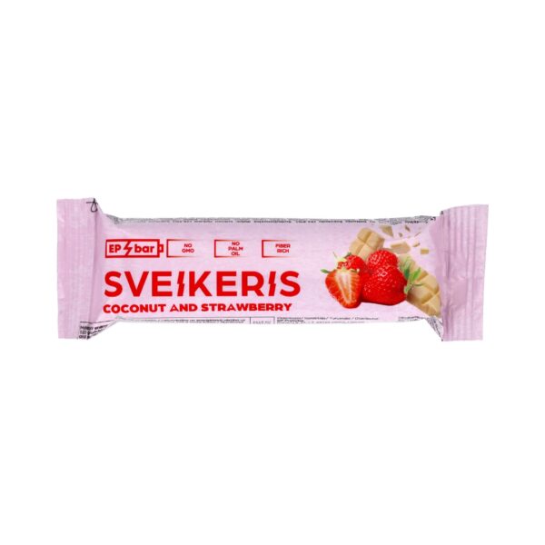 Baltyminis batonėlis EPBAR Sveikeris braškinis, 50 g