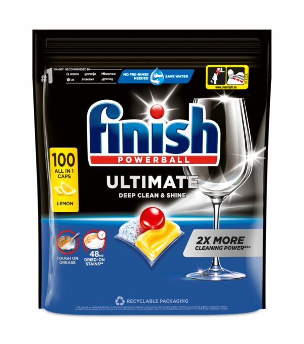 Tabletės indaplovėms FINISH Allin1 Ultimate Lemon, 100 vnt