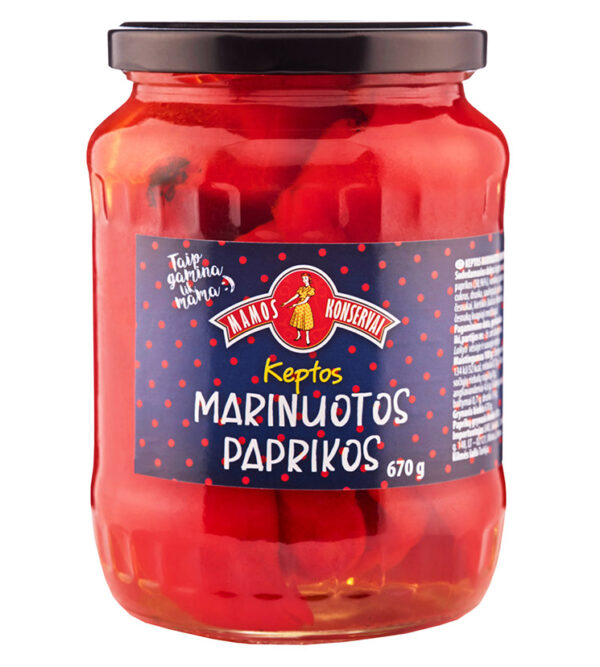 Keptos paprikos marinuotos MAMOS KONSERVAI, 670 g