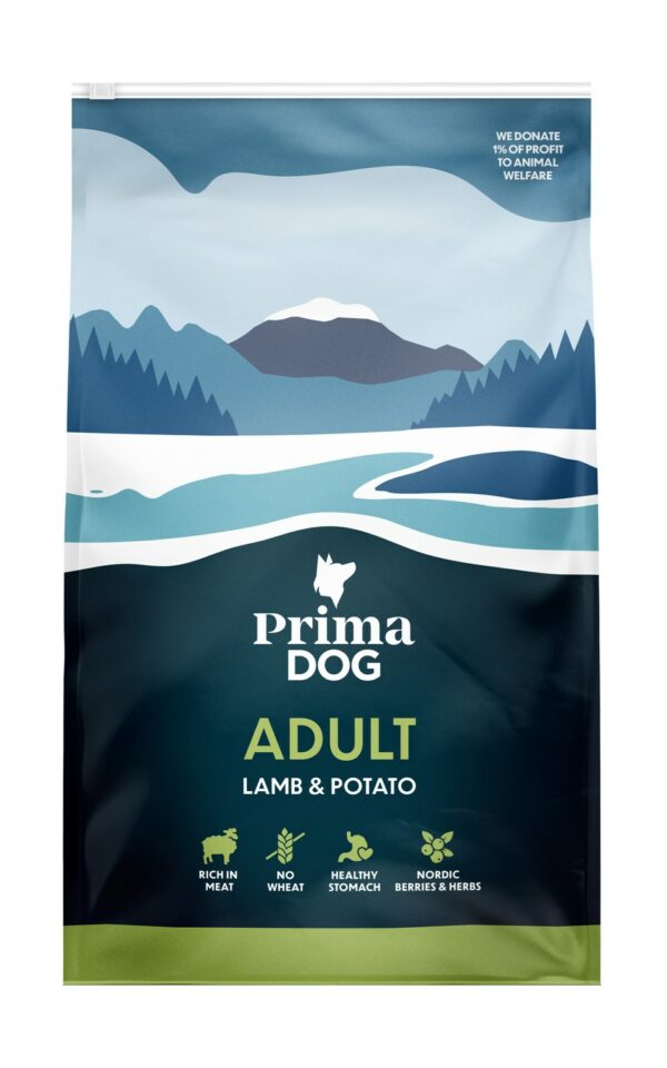 Ėriena-bulvės visiems suaugusiems šunims PRIMADOG, 3 kg
