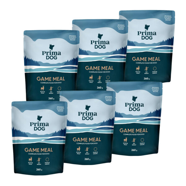 Žvėrienos ėdalas PRIMADOG, 260 g x 6 vnt.