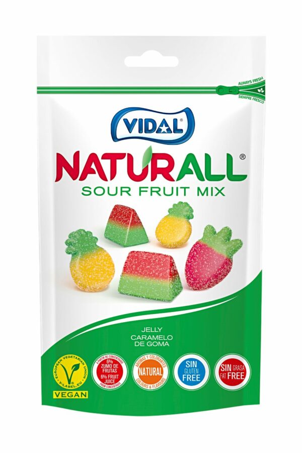 Guminukai VIDAL Doypack Naturall Sour Fruit Mix, 180 g