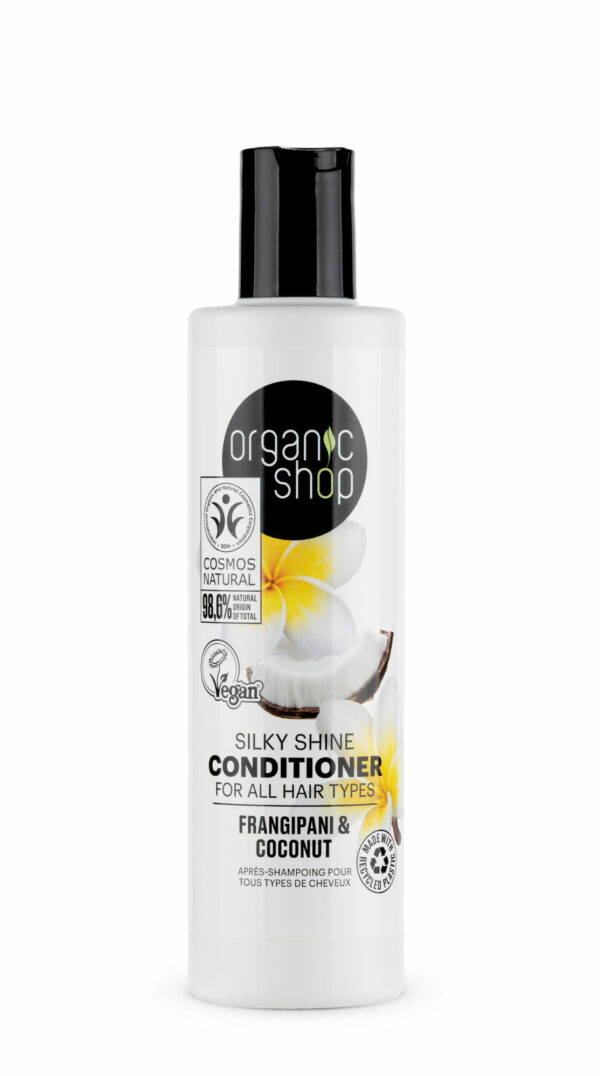 Kondicionierius suteikiantis žvilgesio visų tipų plaukams ORGANIC SHOP Jostras ir kokosas, 280 ml