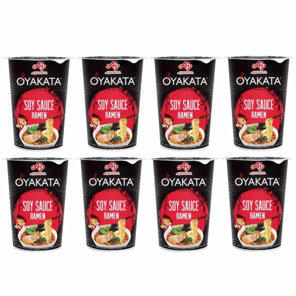 Greitai paruošiama makaronų sriuba OYAKATA “Cup Ramen Soy Sauce”, 8 x 63 g