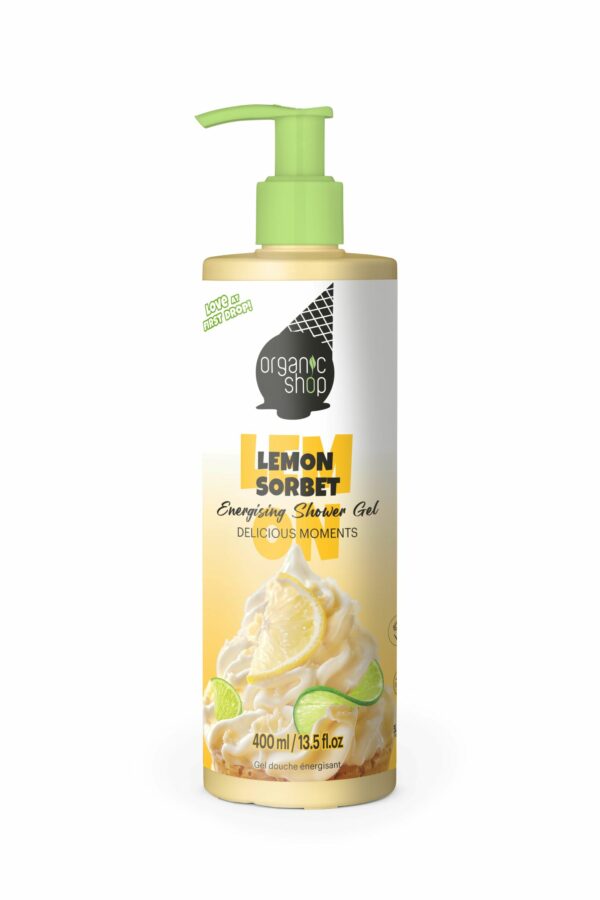 Dušo želė energizuojanti ORGANIC SHOP Lemon Sorbet, 400 ml