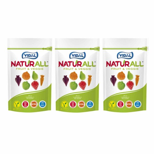 Guminukai VIDAL Doypack Naturall Fruit&Veggie, 3x180 g