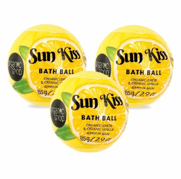 Vonios druskos burbulas ORGANIC SHOP SUN KISS Citrina & Vanilė, 3 x 85 g