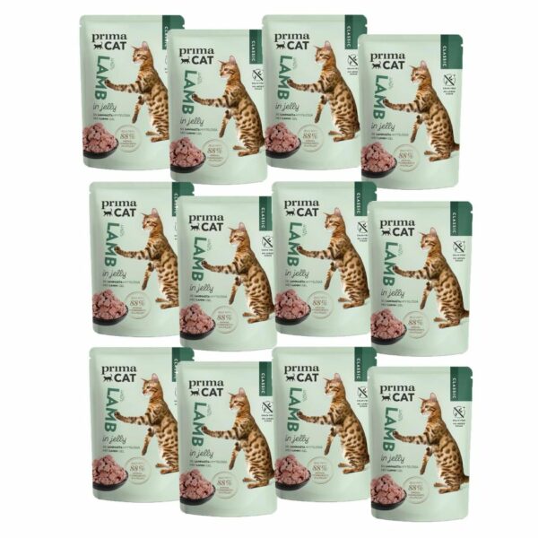 Ėriena drebučiuose PRIMACAT Classic, 12 x 85 g