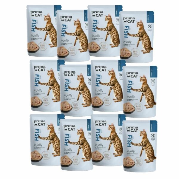 Žuvis drebučiuose PRIMACAT Classic, 12 x 85 g