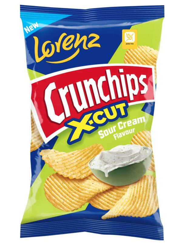 Bulvių traškučiai CRUNCHIPS X-CUT Sour Cream, 75 g