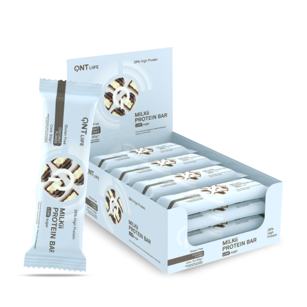 Baltyminis batonėlis QNT MILKii Coconut Flakes, 12 x 60 g