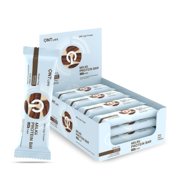 Baltyminis batonėlis QNT MILKii Brownie, 12 x 60 g