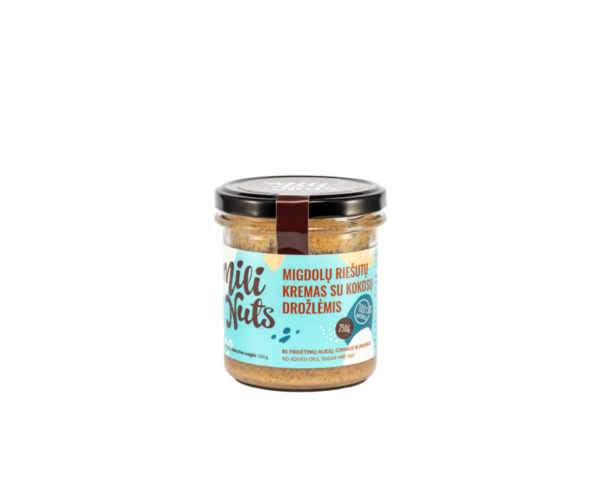 Migdolų riešutų kremas su kokoso drožlėmis Mili Nuts, 250 g
