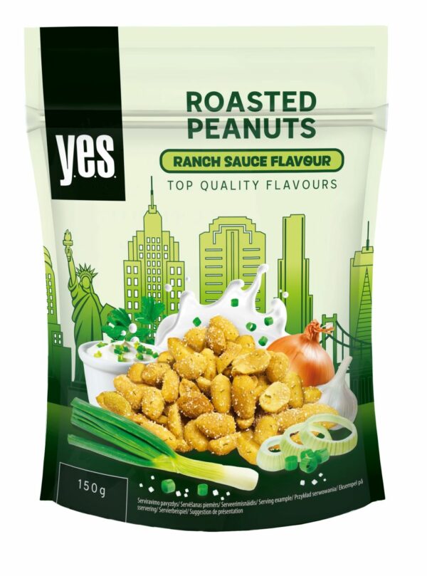 Žemės riešutai YES grietinės, svogūnų skonio skrudinti,150 g