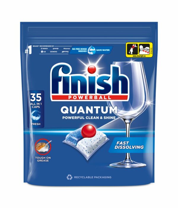 Indaplovių kapsulės  FINISH Powerball Quantum All in 1, 35 vnt.