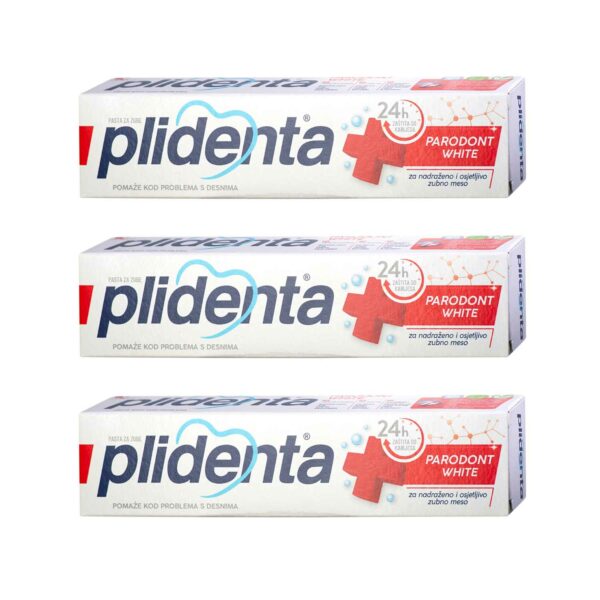 Dantų pasta PLIDENTA Parodont White, 3 x 75 ml