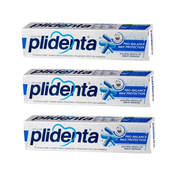 Dantų pasta su probiotikais PLIDENTA Pro Balance, 3 x 75 ml