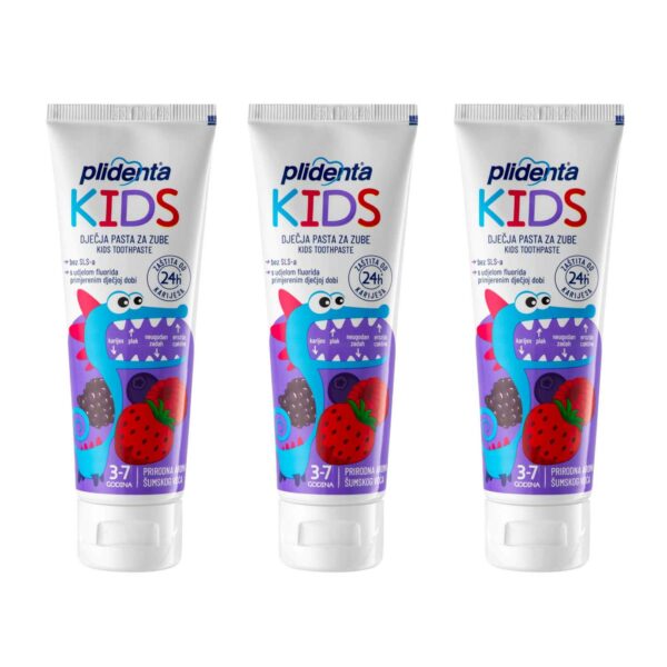 Dantų pasta vaikams PLIDENTA Kids, 3 x 75 ml
