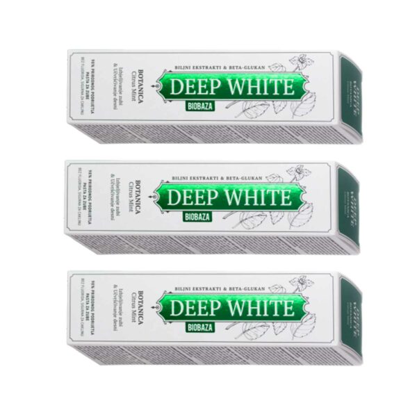Dantų pasta BIOBAZA Deep White Botanica, be fluoro, 3 x 75 ml