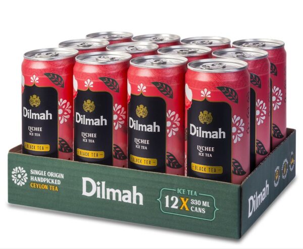 Šaltoji arbata DILMAH Black Ice Tea Lychee, 12 x 330 ml
