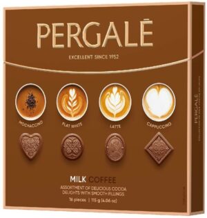 Šokoladiniai saldainiai PERGALĖ Milk Coffee, 115 g