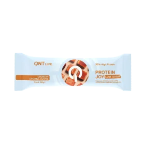 Traškus baltyminis batonėlis QNT Joy, karamelės skonio, 60 g