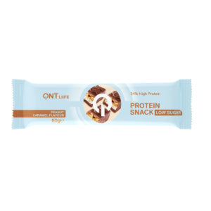 Baltyminis batonėlis QNT, karamelės ir žemės riešutų skonio, 60 g