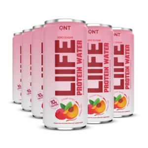 Protein vanduo QNT, aviečių ir persikų skonio, 330 ml x 12 vnt.