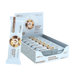 Baltyminiai vafliai QNT, Protein 32%, belgiško šokolado skonio, 35 g x 12 vnt.
