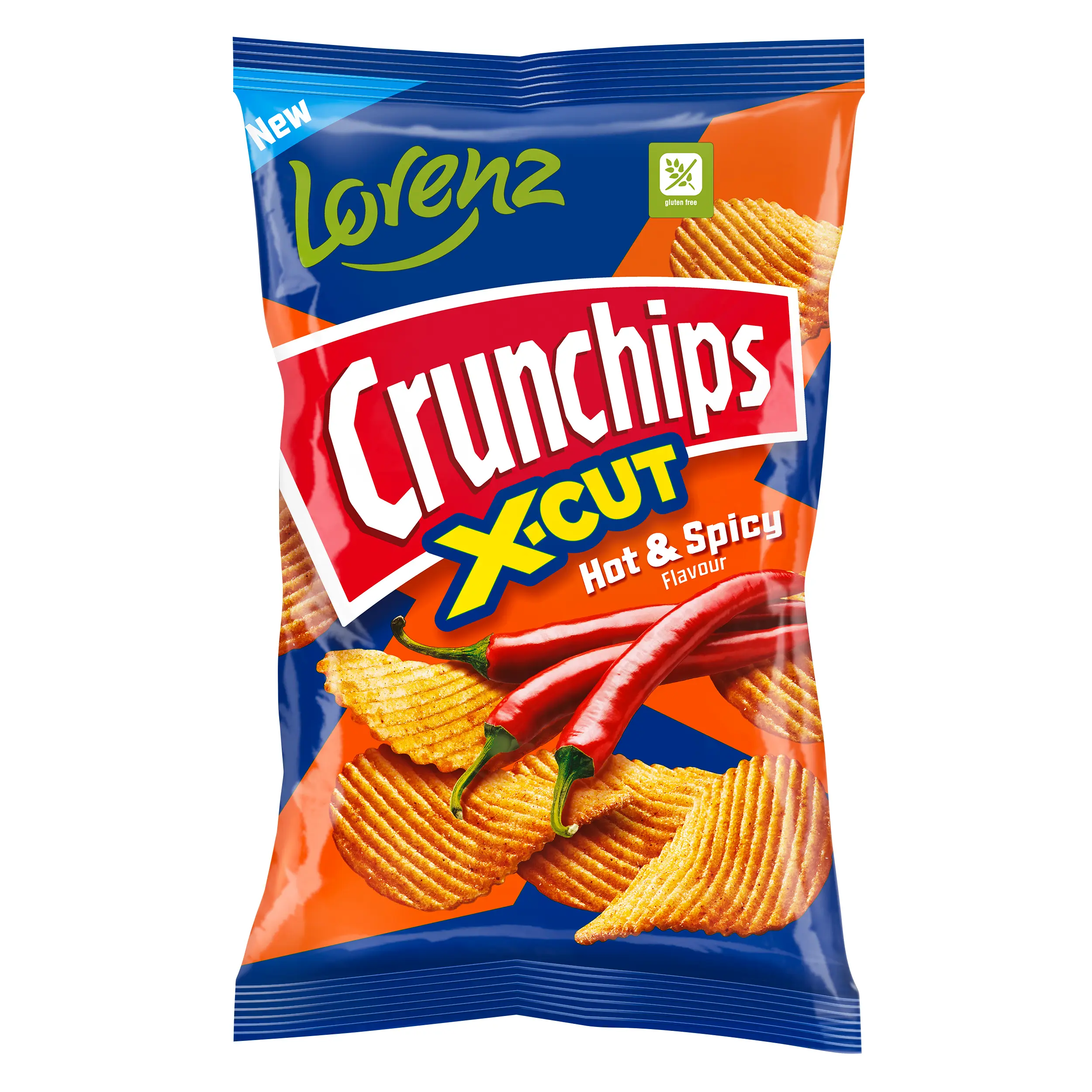 Bulvių traškučiai CRUNCHIPS X-CUT hot spicy
